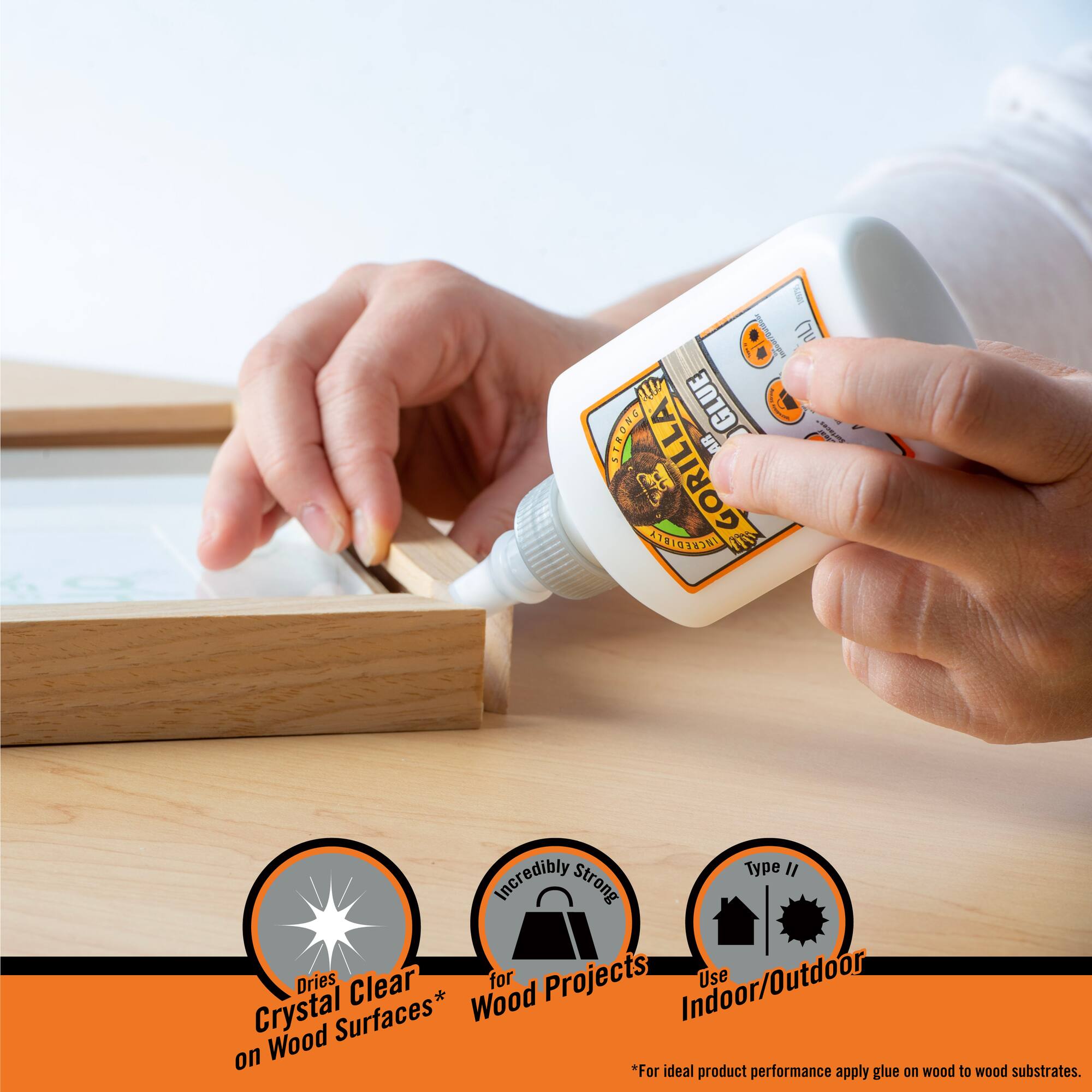 Gorilla Glue® 4oz. Dries Clear Wood Glue